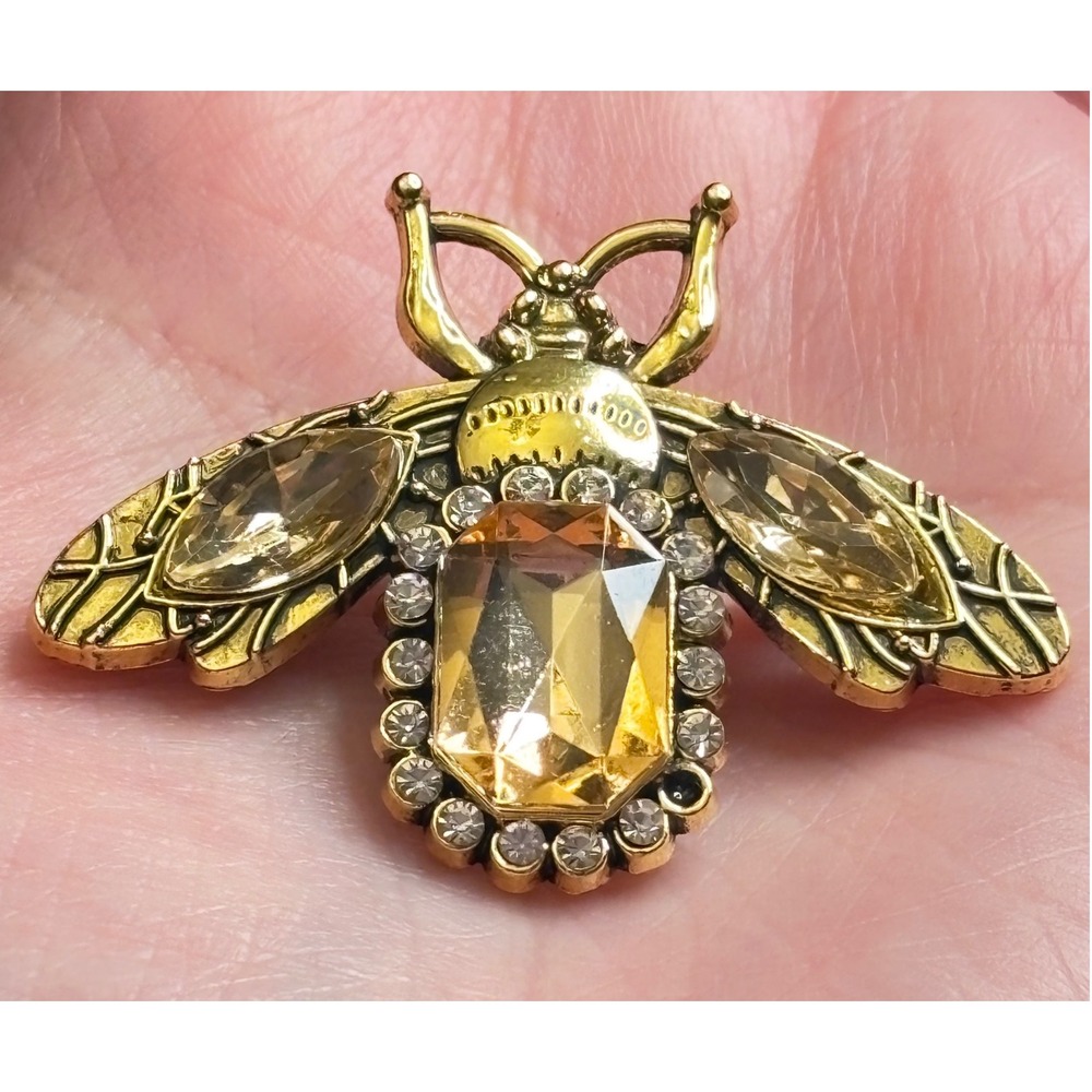 Bumble Bee Rhinestone Brooch Pin Insect Bug Missing Stone